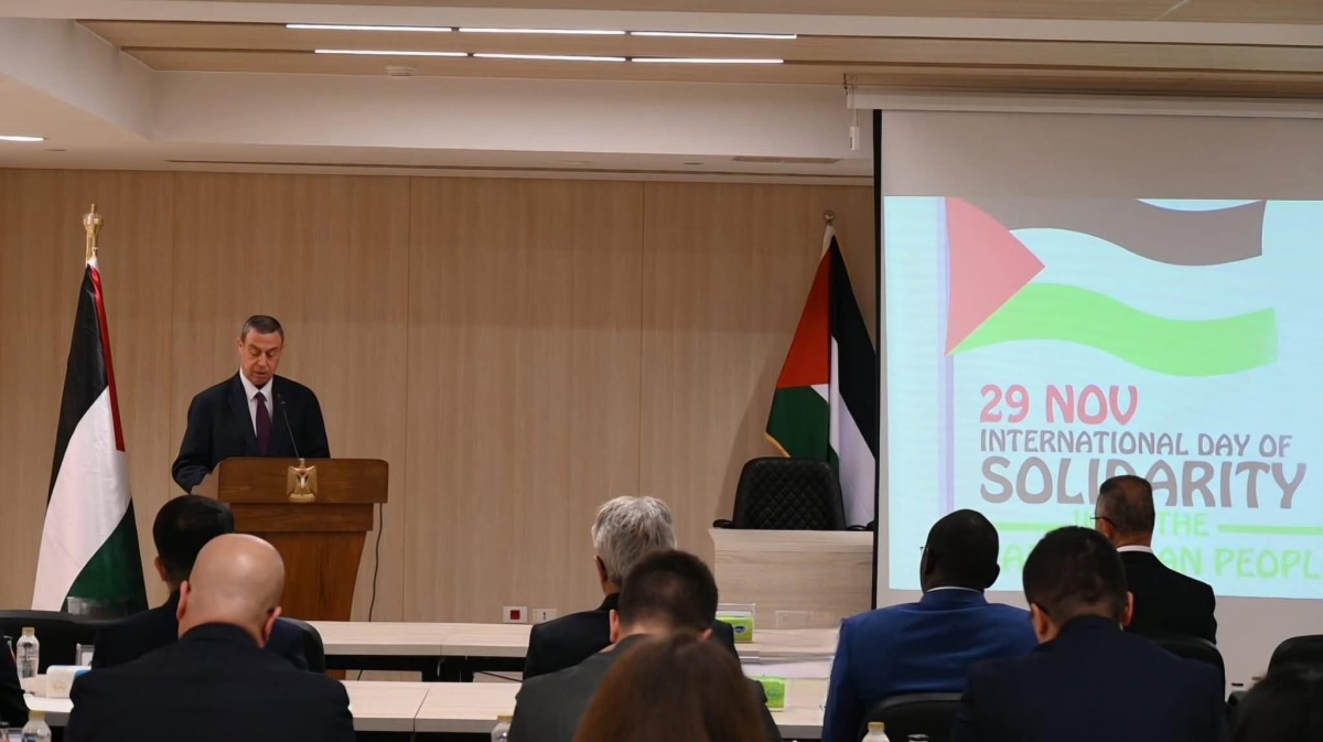 سفارة فلسطين بالقاهرة تنظم عرضا خاصا لفيلم صوت هند رجب للسلك الدبلوماسي العربي والأجنبي بمناسبة اليوم العالمي للتضامن مع الشعب الفلسطيني