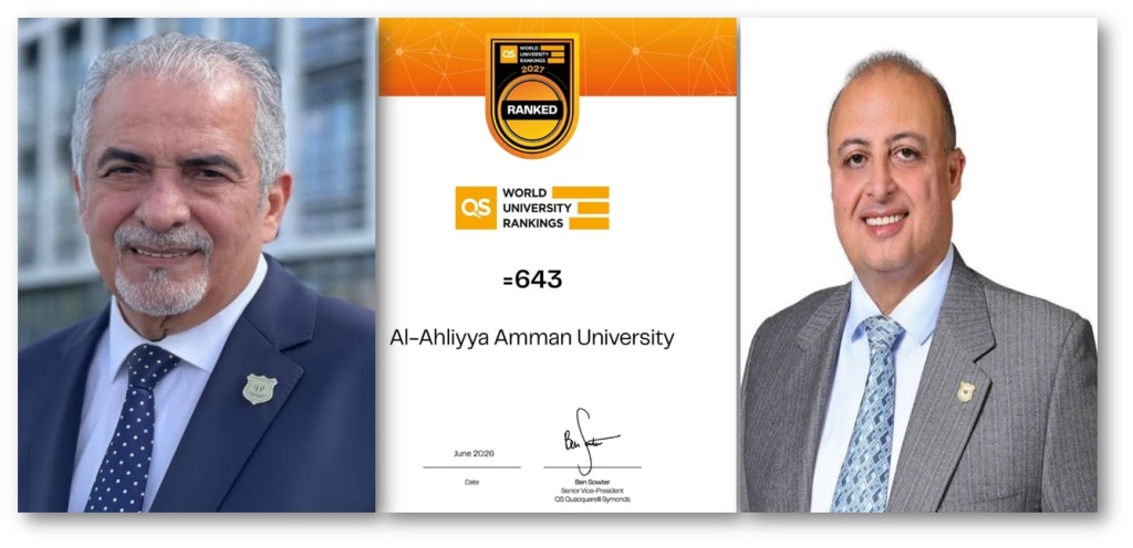 بعد الأولى أردنياً بتصنيف التايمز .. عمان الأهلية تتألق بالمركز الاول على الجامعات الخاصة والثالثة محلياً بتصنيف كيو .أس